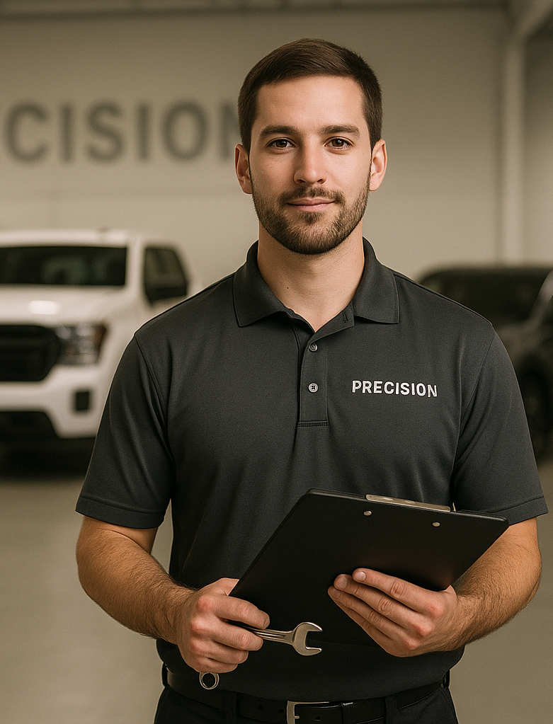 A Precision Auto Body estimator providing a quote for a Volkswagen vehicle repair.